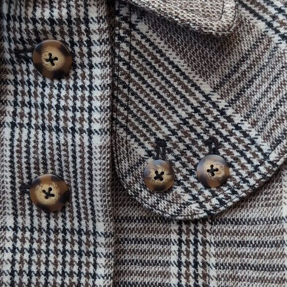 Anthropologie Cordelia  plaid wool trench coat size 8 - Picture 7 of 12